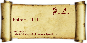 Haber Lili névjegykártya